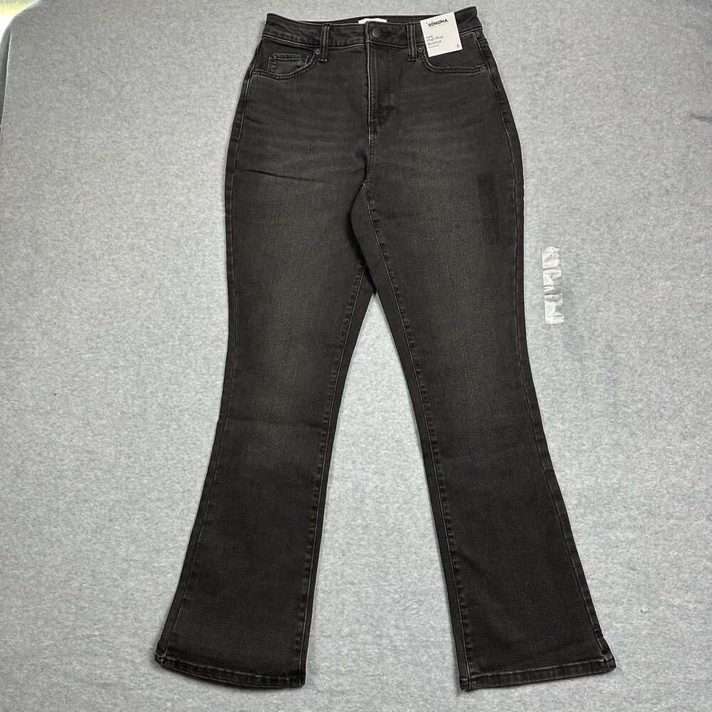 NWT Sonoma Women’s Size 6 Curve High Rise Boot Cut Some Stretch Black Jeans